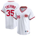Punc C.Reds #35 Jose Trevino Player White Cooperstown Collection Limited T-shirt Home Stitched Jerseys