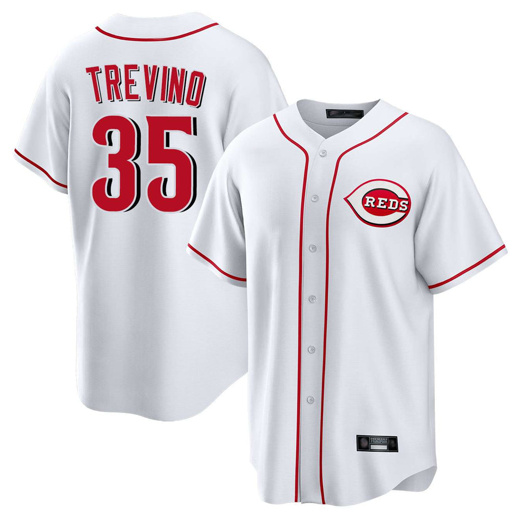 Punc C.Reds #35 Jose Trevino Player White Game Home Stitched Jerseys