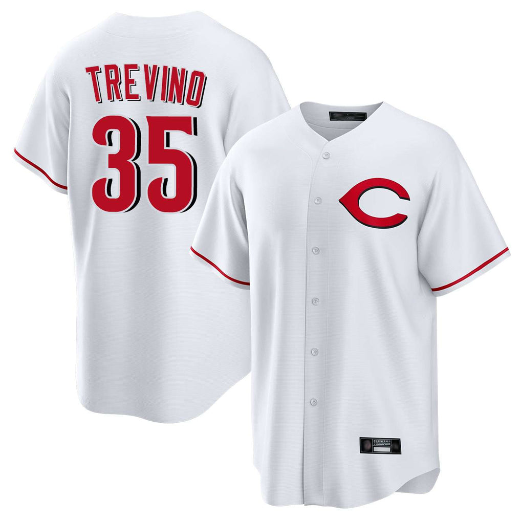 Punc C.Reds #35 Jose Trevino Player White Home Game Stitched Jerseys