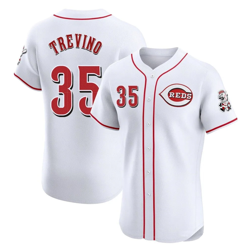 Punc C.Reds #35 Jose Trevino Player White Limited Elite Home Stitched Jerseys