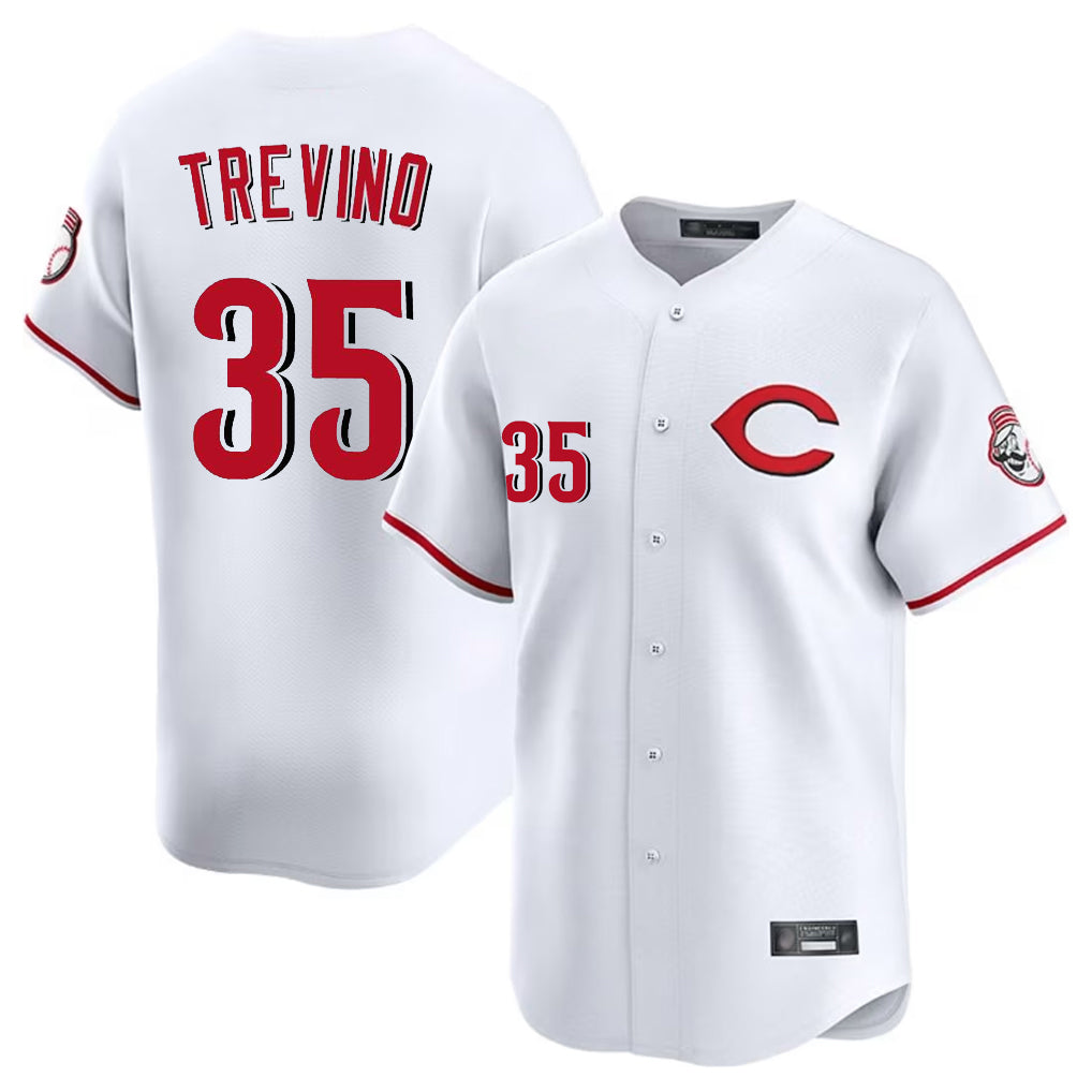 Punc C.Reds #35 Jose Trevino Player White Limited Home Stitched Jerseys