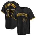 Punc C.Reds #37 Tyler Stephenson Player Black Snake Skin City Home Stitched Jerseys