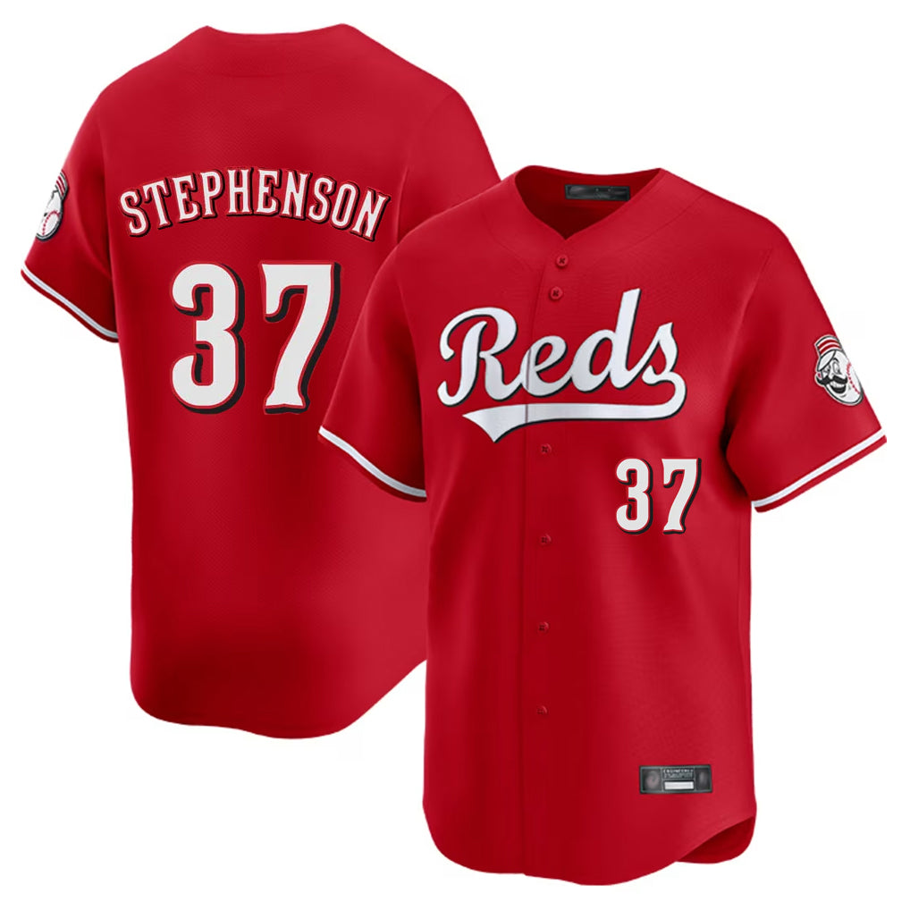 Punc C.Reds #37 Tyler Stephenson Player Red Home Limited Stitched Jerseys