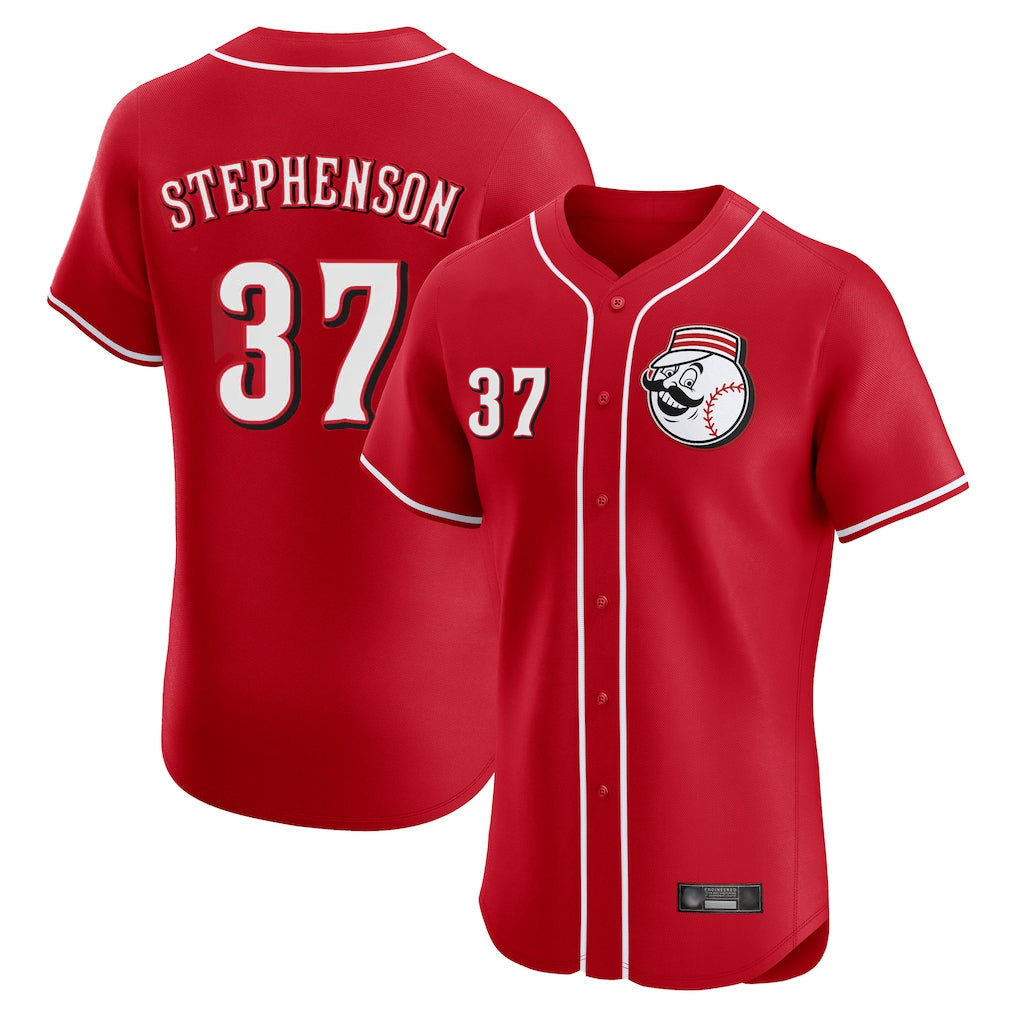 Punc C.Reds #37 Tyler Stephenson Player Red Limited Elite Home Game Stitched Jerseys