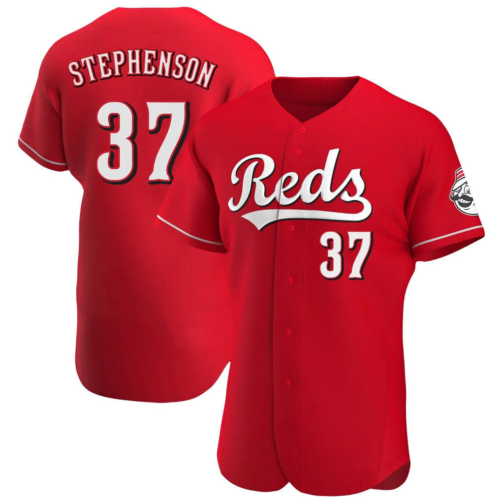 Punc C.Reds #37 Tyler Stephenson Player Red Limited Elite Home Stitched Jerseys