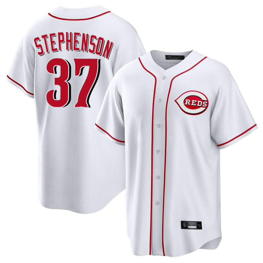 Punc C.Reds #37 Tyler Stephenson Player White Game Home Stitched Jerseys