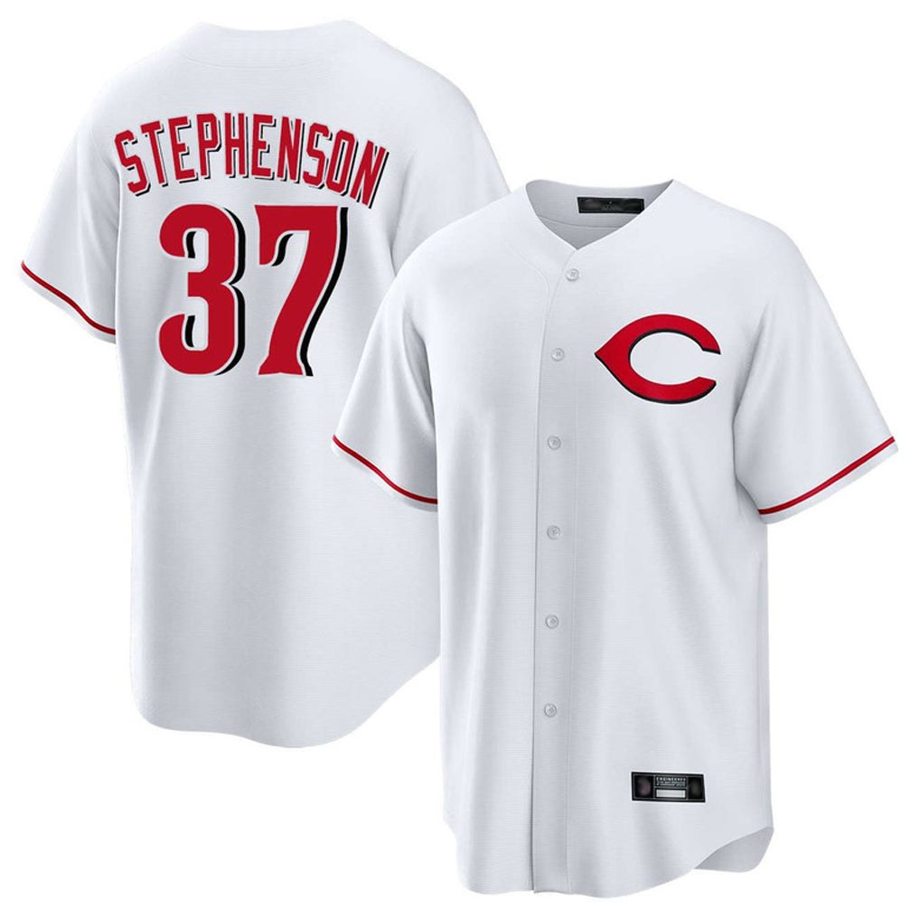 Punc C.Reds #37 Tyler Stephenson Player White Home Game Stitched Jerseys