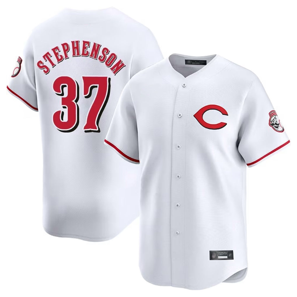 Punc C.Reds #37 Tyler Stephenson Player White Limited Home Stitched Jerseys