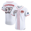 Punc C.Reds #37 Tyler Stephenson Player White Speedway Classic Limited Elite Home Stitched Jerseys