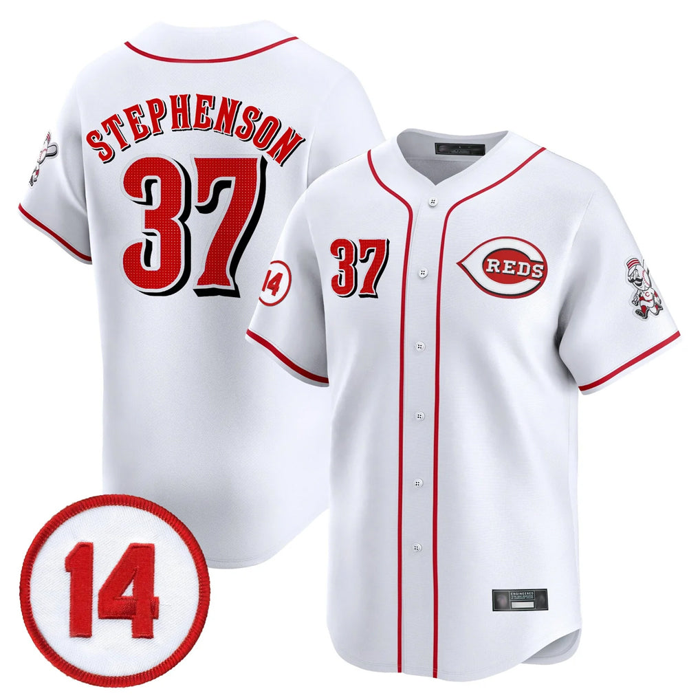 Punc C.Reds #37 Tyler Stephenson Player White Vapor Premier Limited Home Stitched Jerseys