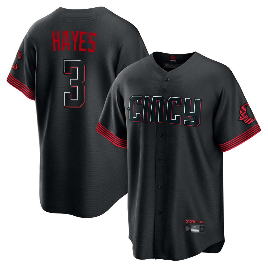 Punc C.Reds #3 Ke'Bryan Hayes Player Black City Connect Home Game Stitched Jerseys