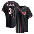 Punc C.Reds #3 Ke'Bryan Hayes Player Black Fashion Out Home Game Stitched Jerseys