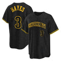 Punc C.Reds #3 Ke'Bryan Hayes Player Black Snake Skin City Home Stitched Jerseys