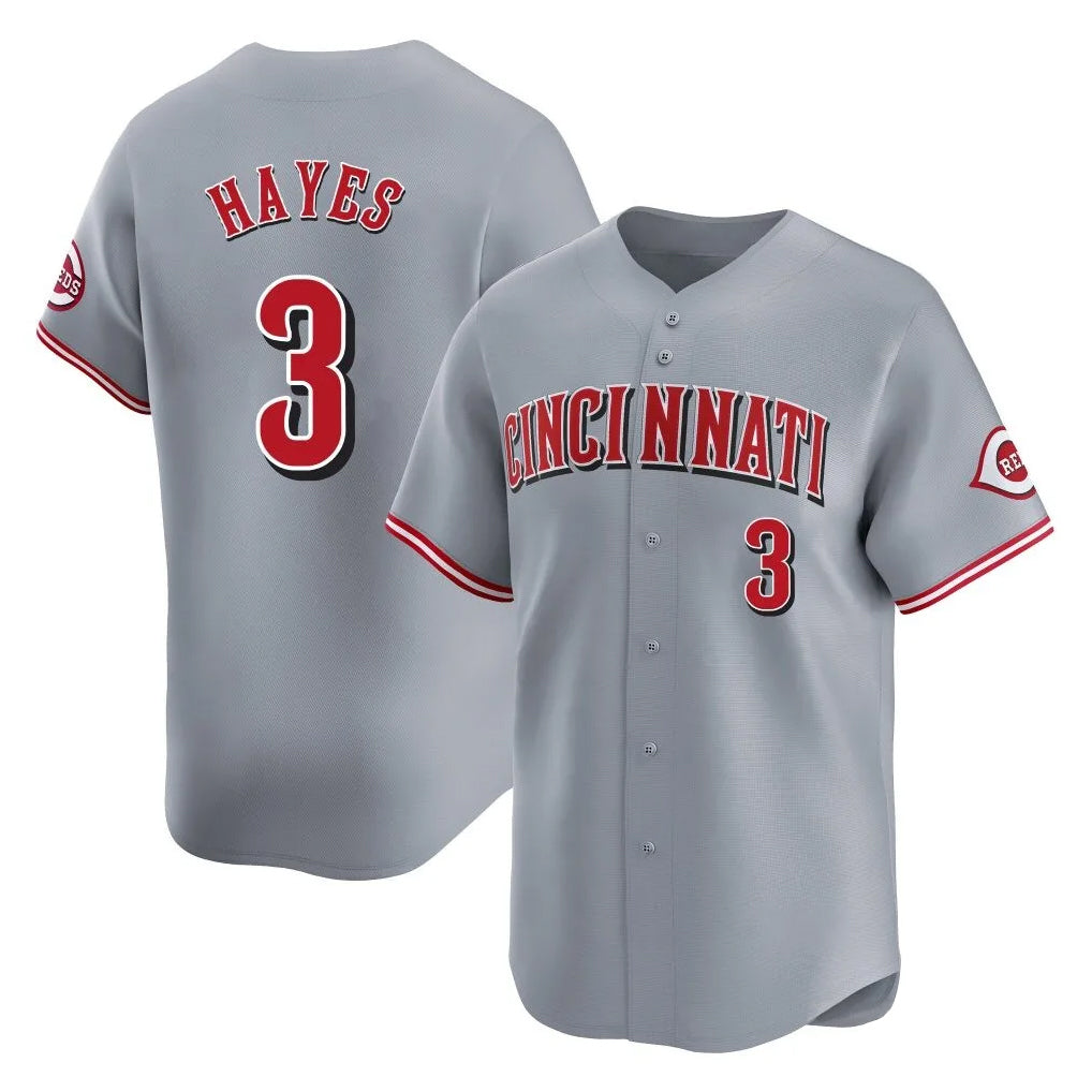 Punc C.Reds #3 Ke'Bryan Hayes Player Gray Home Limited Stitched Jerseys