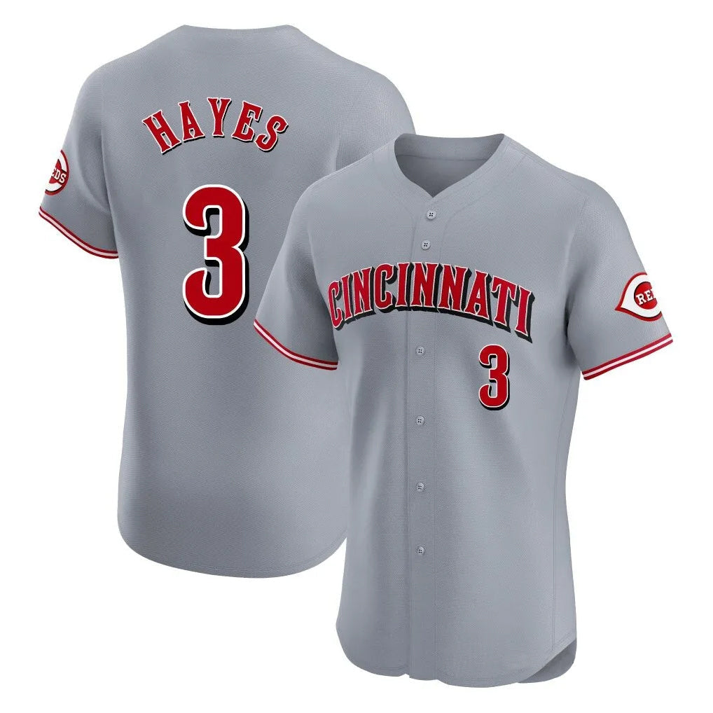 Punc C.Reds #3 Ke'Bryan Hayes Player Gray Limited Elite Home Stitched Jerseys