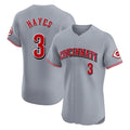 Punc C.Reds #3 Ke'Bryan Hayes Player Gray Limited Elite Home Stitched Jerseys