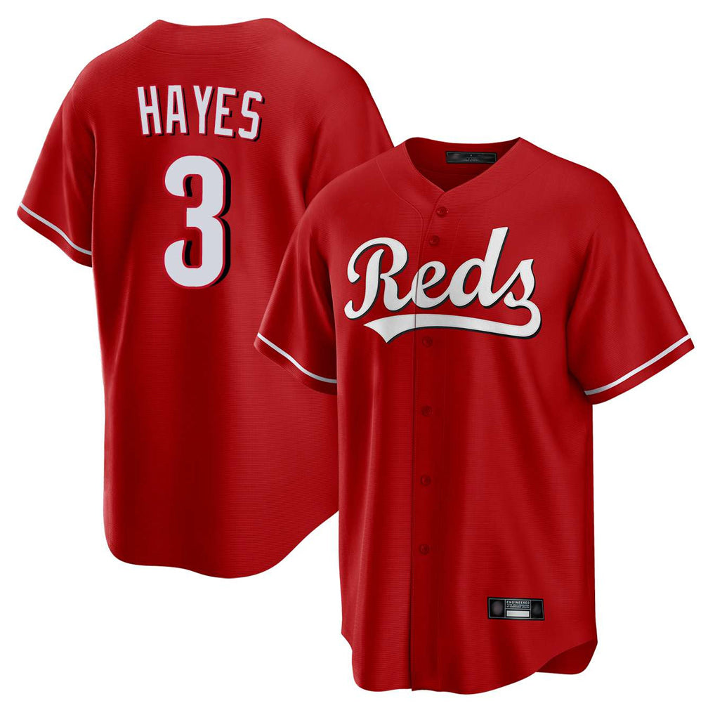 Punc C.Reds #3 Ke'Bryan Hayes Player Red Home Game Stitched Jerseys