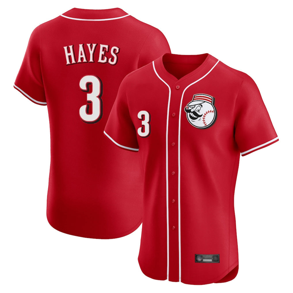 Punc C.Reds #3 Ke'Bryan Hayes Player Red Limited Elite Home Game Stitched Jerseys