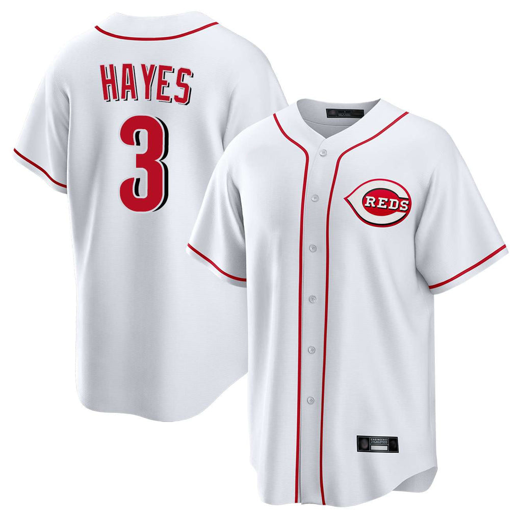 Punc C.Reds #3 Ke'Bryan Hayes Player White Game Home Stitched Jerseys