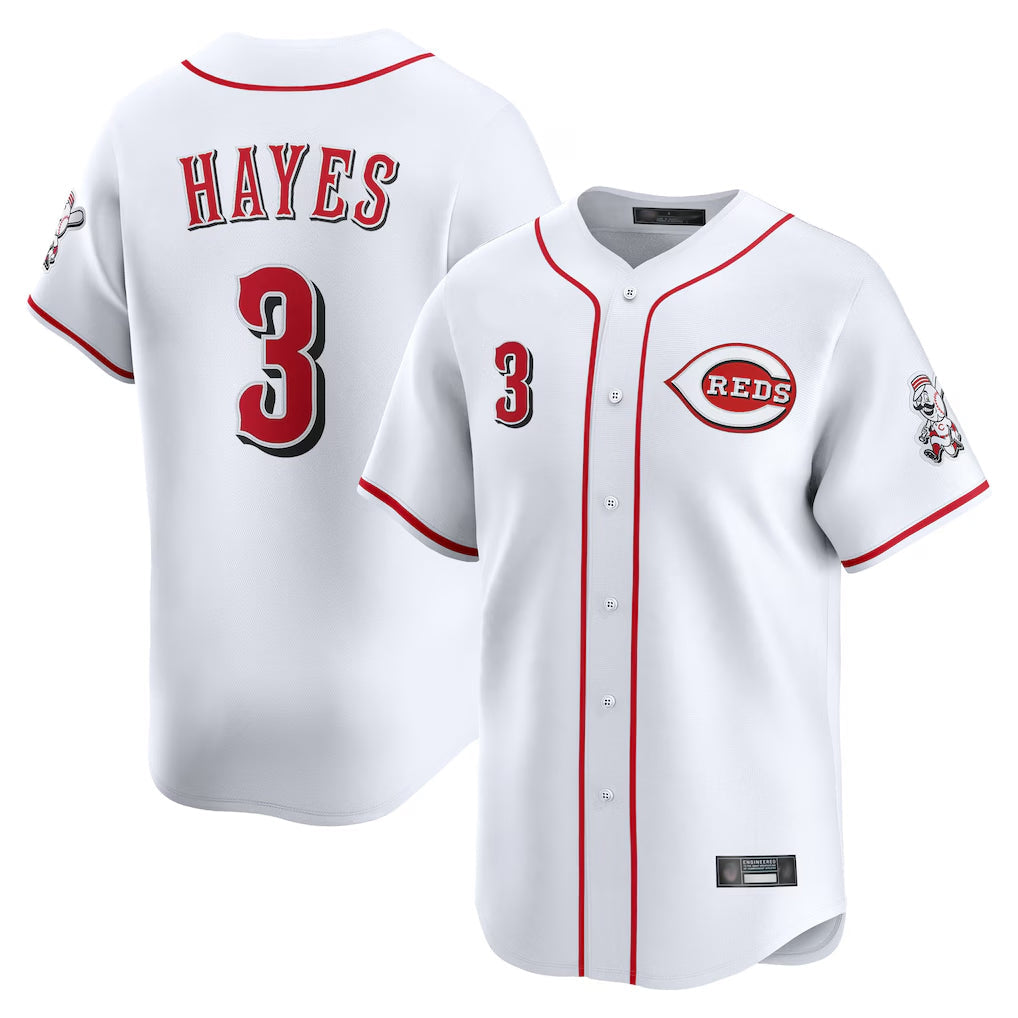 Punc C.Reds #3 Ke'Bryan Hayes Player White Home Limited Stitched Jerseys