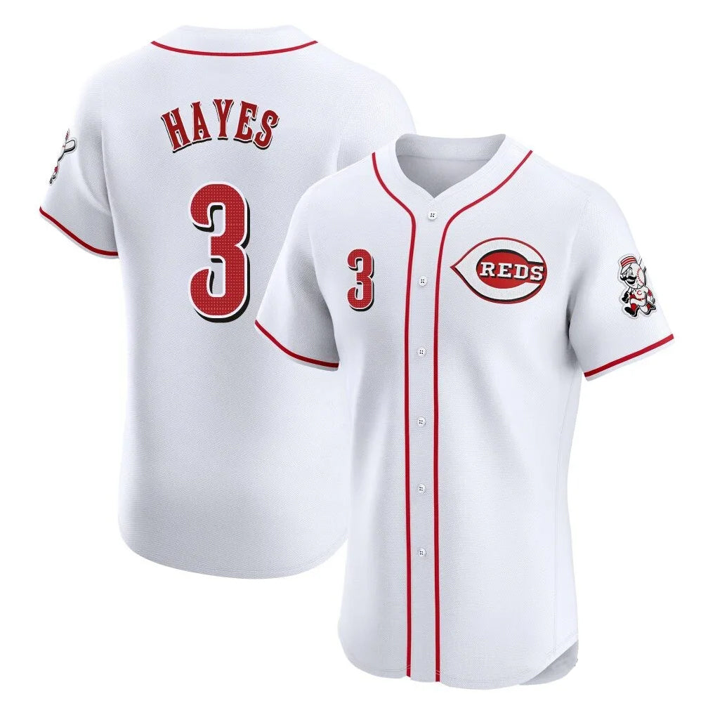 Punc C.Reds #3 Ke'Bryan Hayes Player White Limited Elite Home Stitched Jerseys