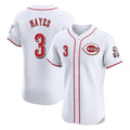 Punc C.Reds #3 Ke'Bryan Hayes Player White Limited Elite Home Stitched Jerseys