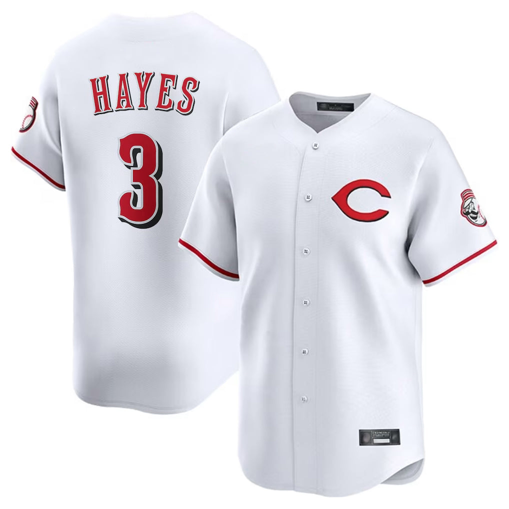 Punc C.Reds #3 Ke'Bryan Hayes Player White Limited Home Stitched Jerseys