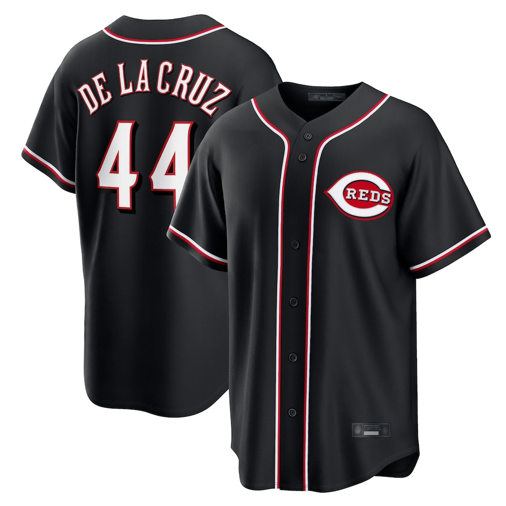 Punc C.Reds #44 Elly De La Cruz Player Black Fashion Out Home Game Stitched Jerseys