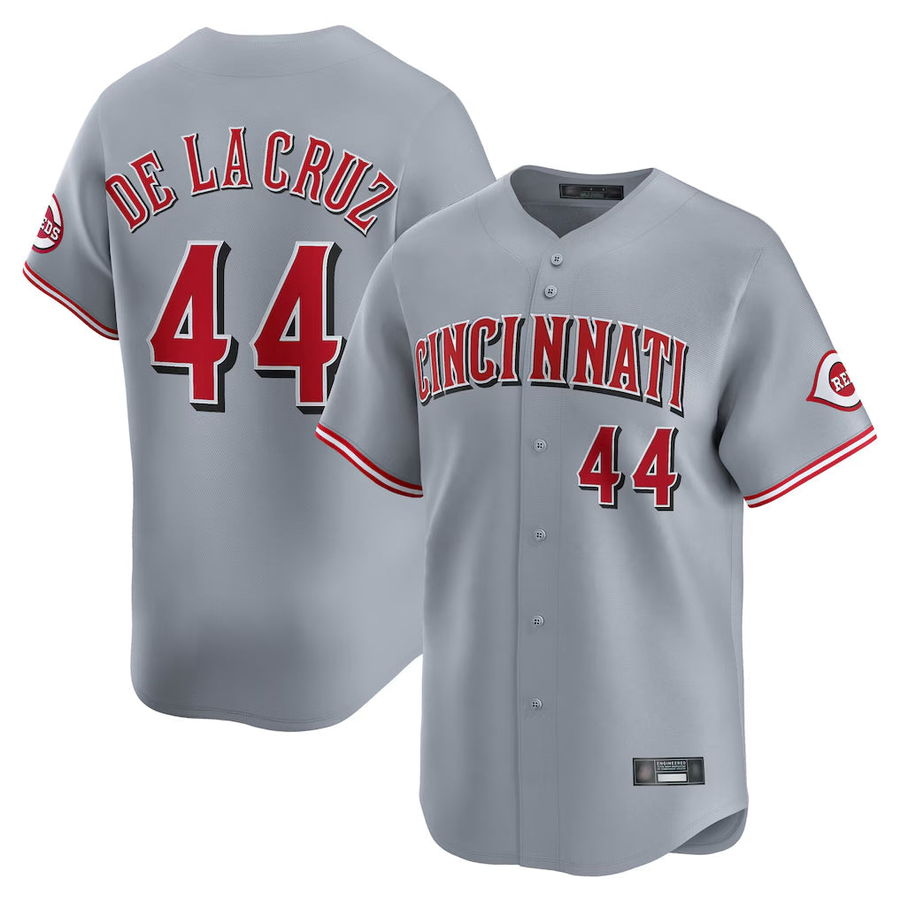 Punc C.Reds #44 Elly De La Cruz Player Gray Home Limited Stitched Jerseys