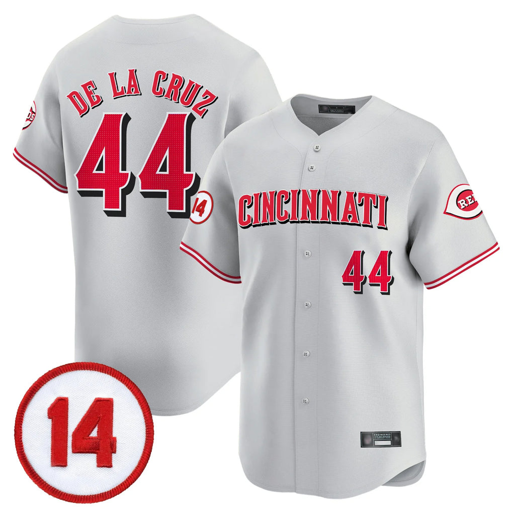 Punc C.Reds #44 Elly De La Cruz Player Gray Vapor Premier Limited Home Stitched Jerseys