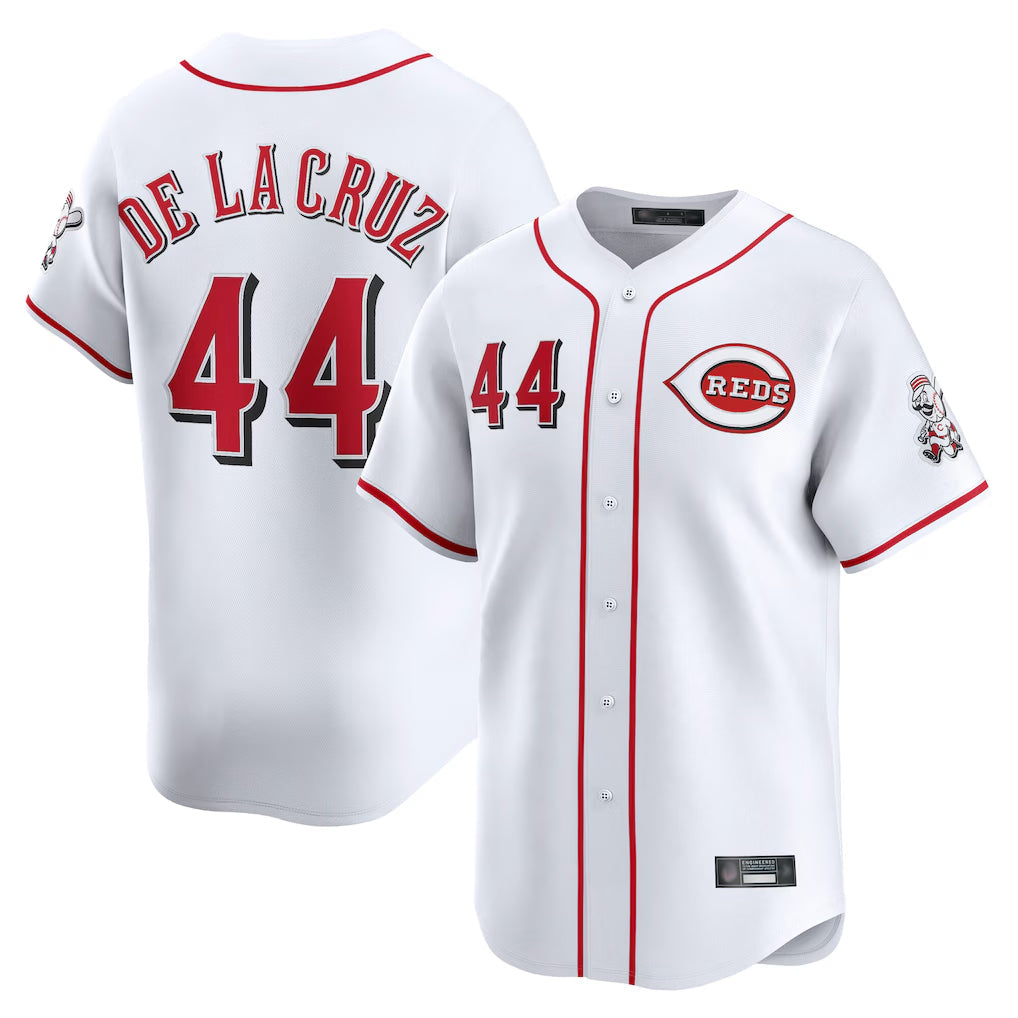Punc C.Reds #44 Elly De La Cruz Player White Home Limited Stitched Jerseys