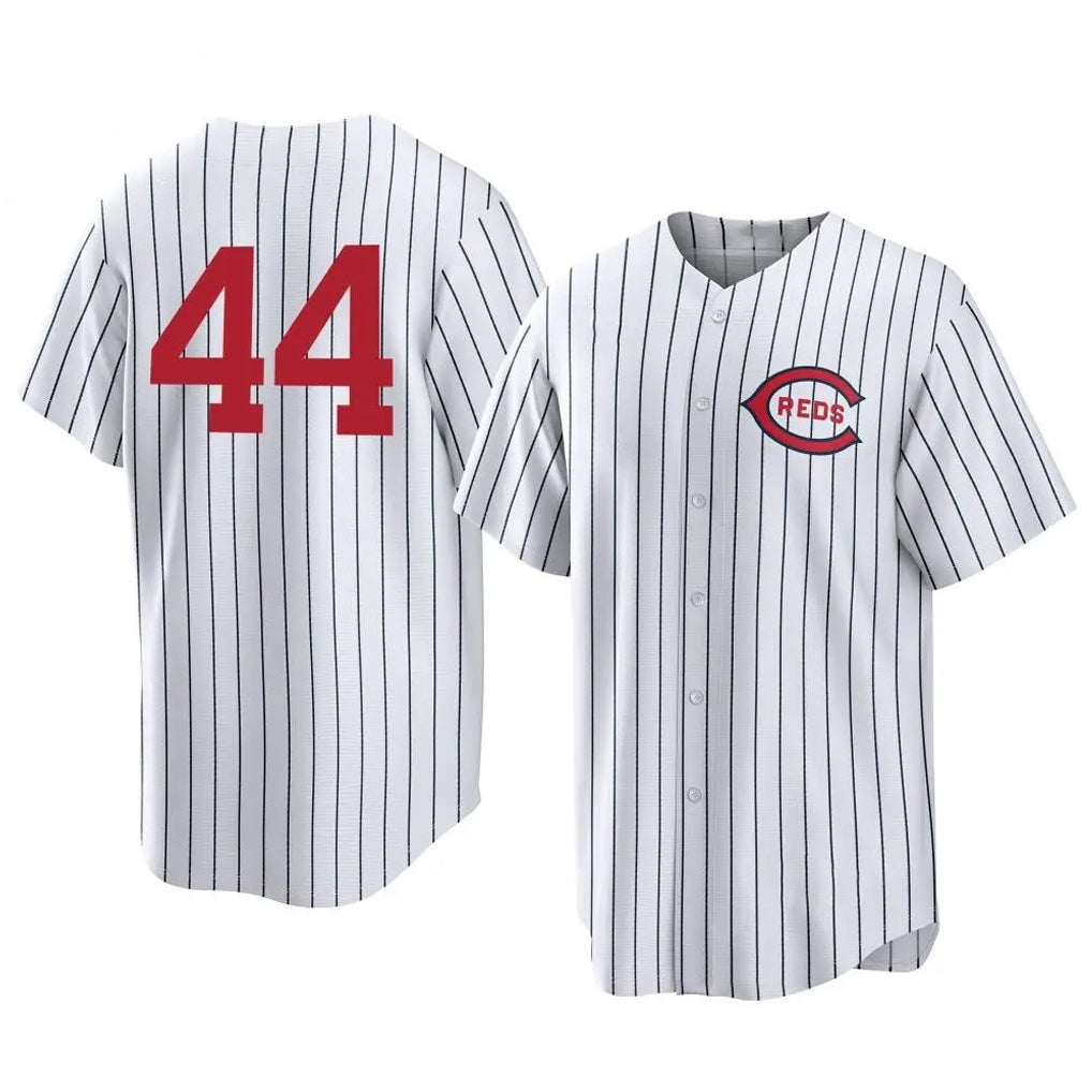 Punc C.Reds #44 Elly De La Cruz Player White Stripe Field of Dreams Game Home Stitched Jerseys
