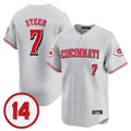 Punc C.Reds #7 Spencer Steer Player Gray Vapor Premier Limited Home Stitched Jerseys