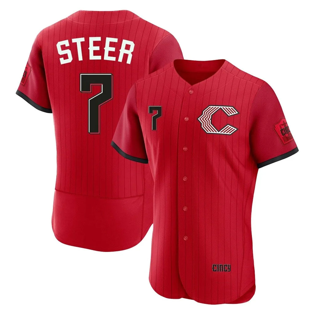 Punc C.Reds #7 Spencer Steer Player Red 2026 City Connect Limited Elite Home Stitched Jerseys