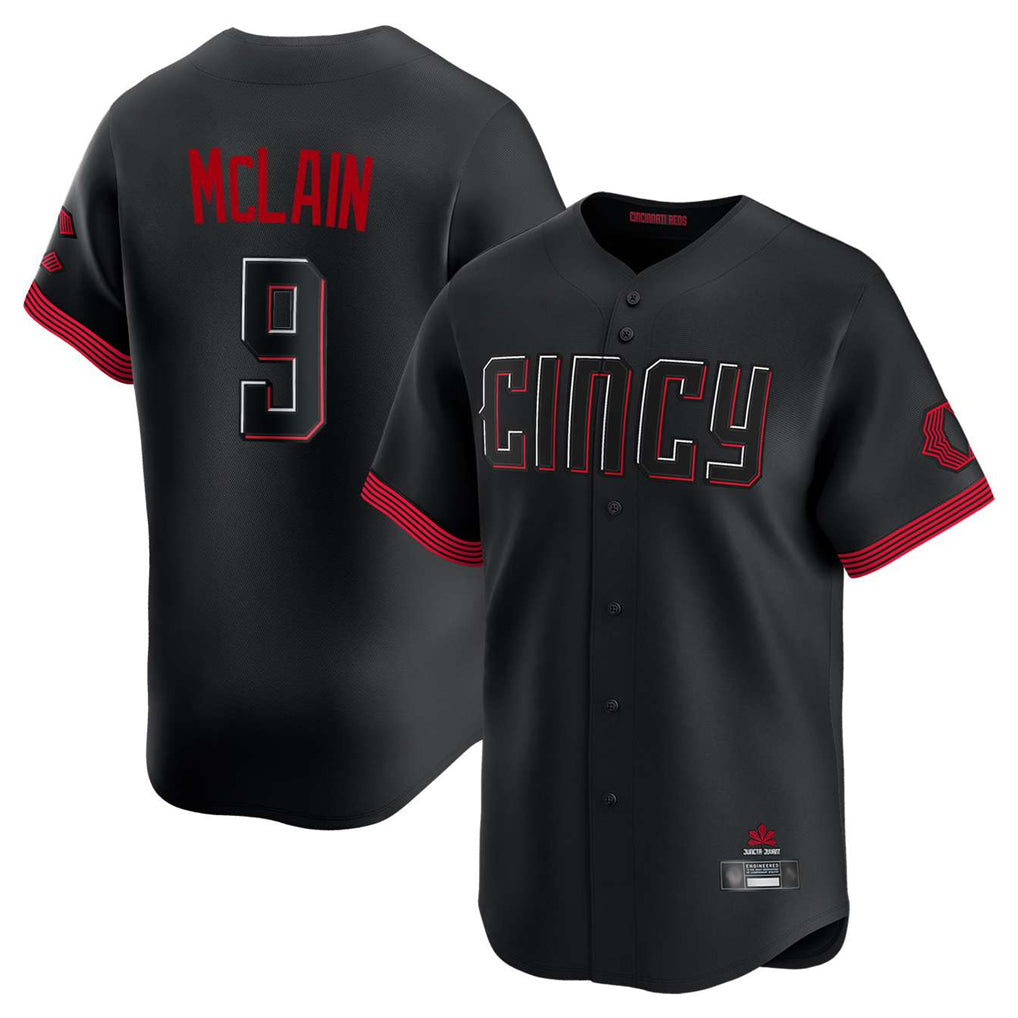 Punc C.Reds #9 Matt McLain Player Black City Connect Home Limited Stitched Jerseys