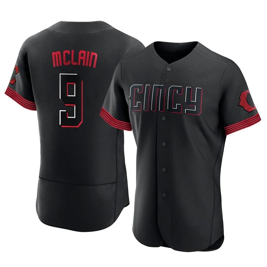 Punc C.Reds #9 Matt McLain Player Black City Connect Limited Elite Home Stitched Jerseys