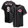 Punc C.Reds #9 Matt McLain Player Black Fashion Out Home Game Stitched Jerseys
