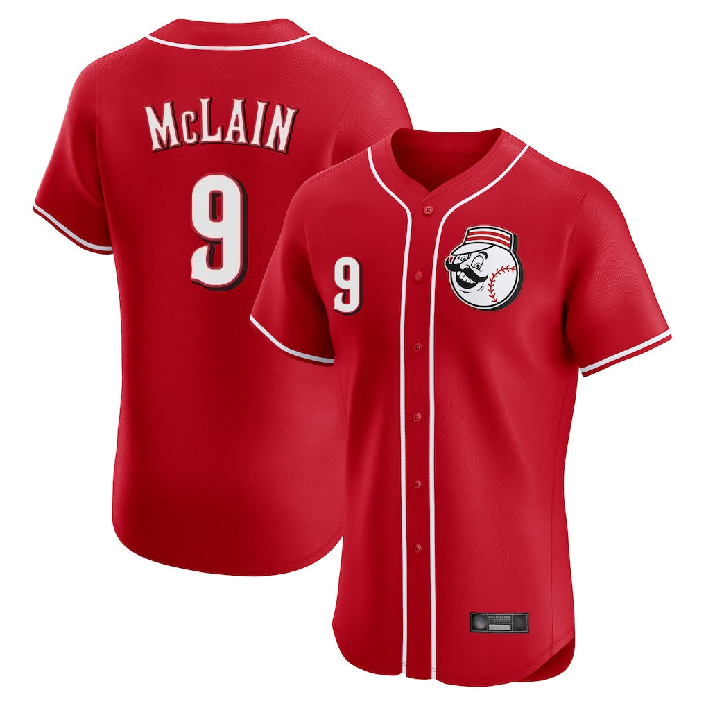 Punc C.Reds #9 Matt McLain Player Red Limited Elite Home Game Stitched Jerseys
