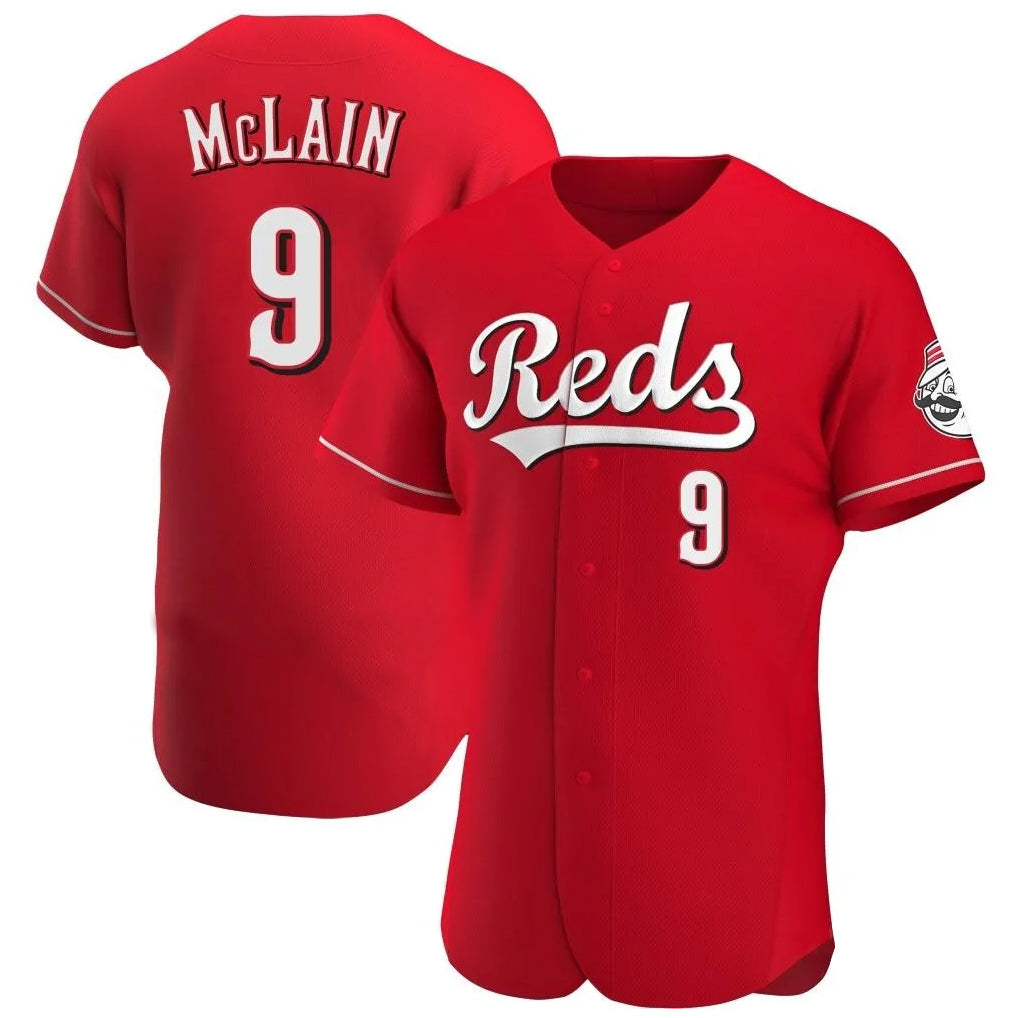 Punc C.Reds #9 Matt McLain Player Red Limited Elite Home Stitched Jerseys