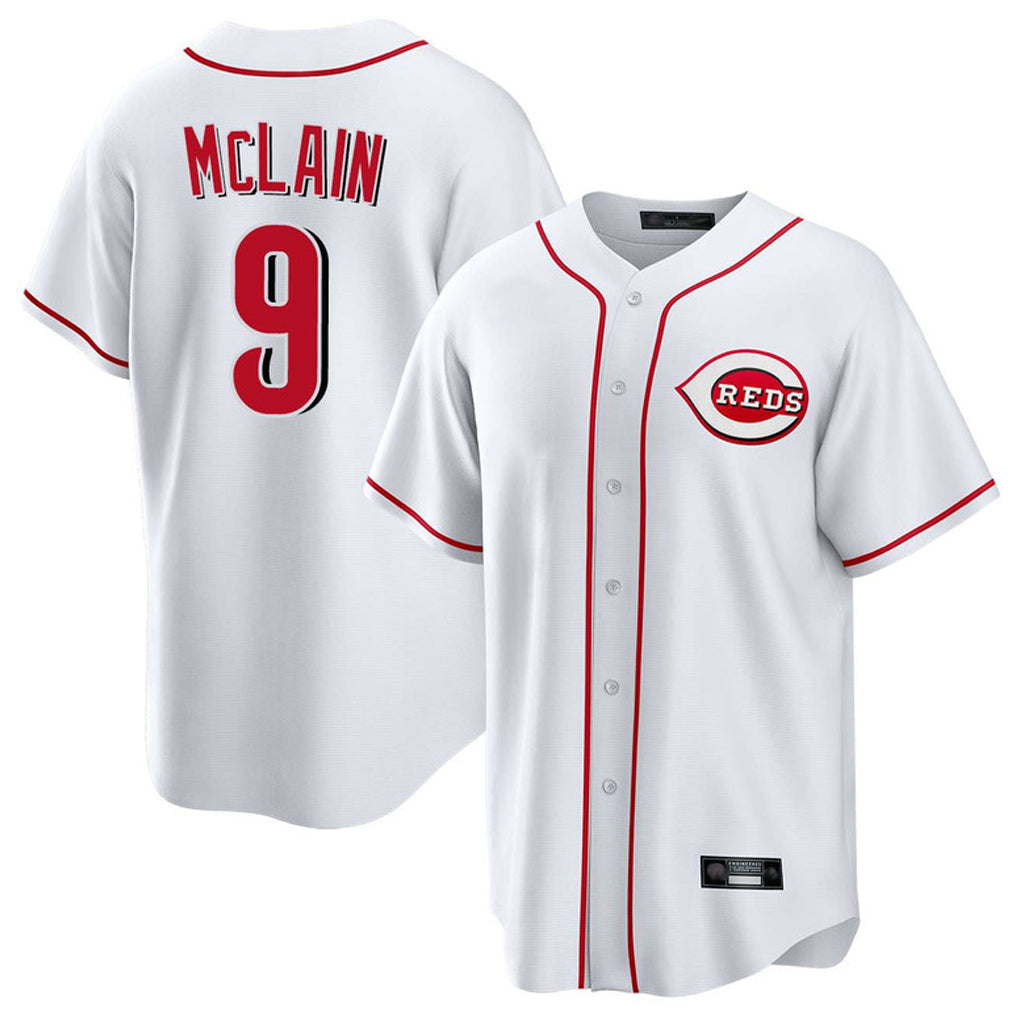 Punc C.Reds #9 Matt McLain Player White Game Home Stitched Jerseys