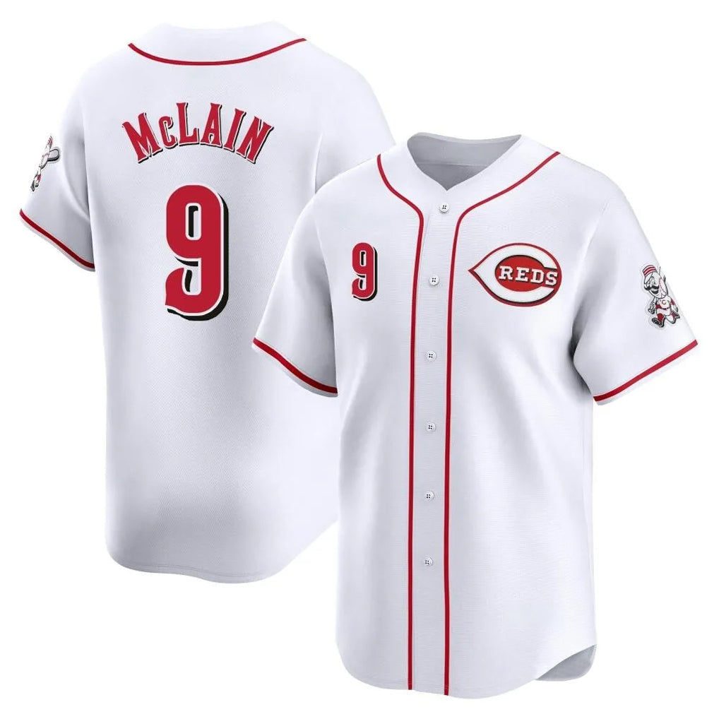 Punc C.Reds #9 Matt McLain Player White Home Limited Stitched Jerseys