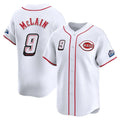 Punc C.Reds #9 Matt McLain Player White Speedway Classic Home Limited Stitched Jerseys