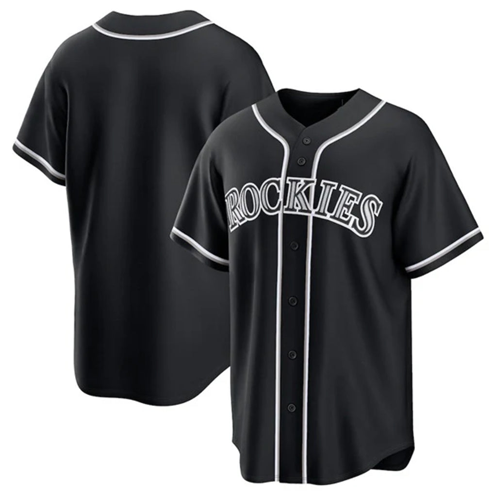 Punc C.Rockies Black Fashion Out Home Game Blank Player Stitched Jerseys