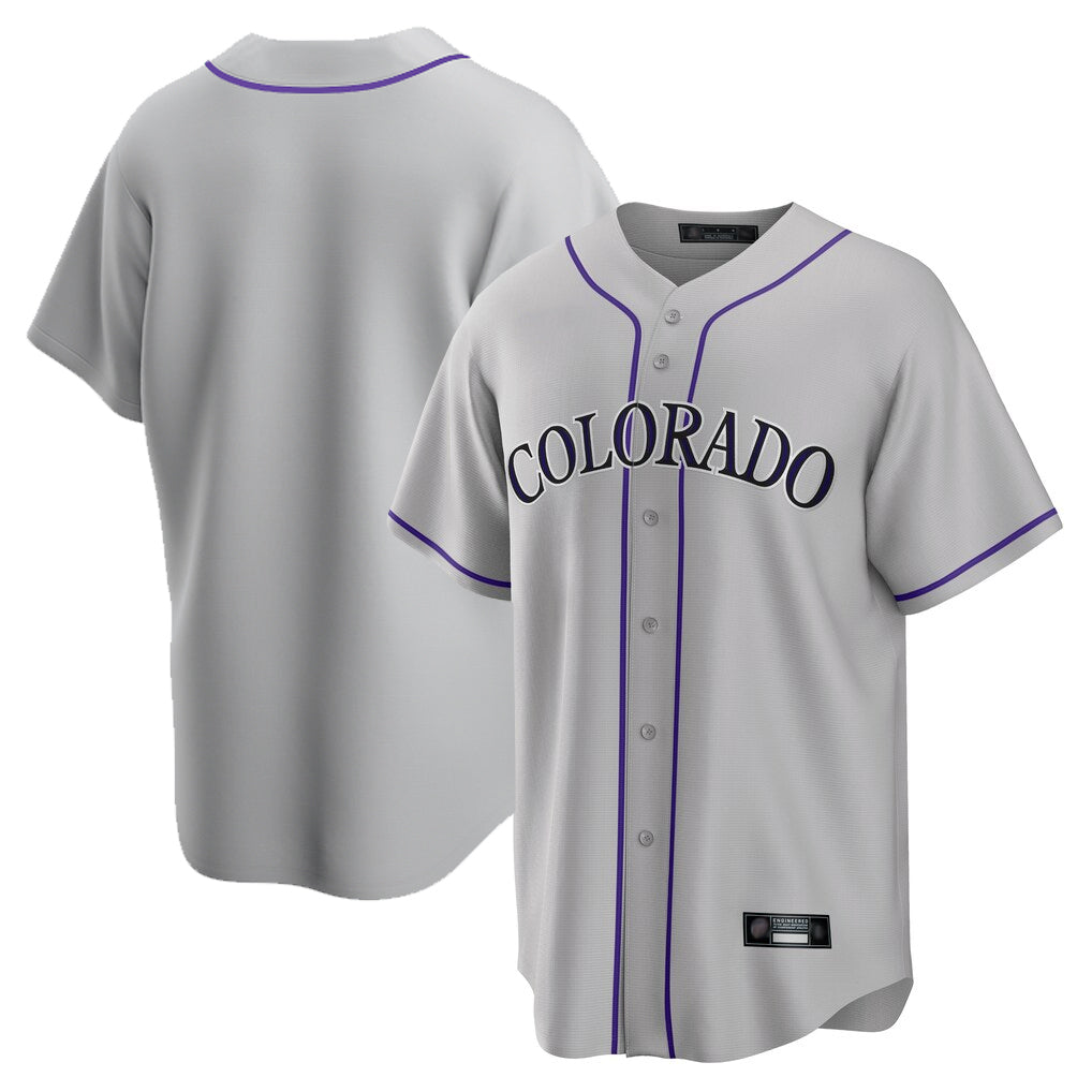 Punc C.Rockies Gray Game Home Blank Player Stitched Jerseys