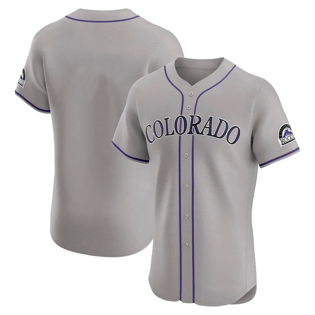 Punc C.Rockies Gray Limited Elite Home Blank Player Stitched Jerseys