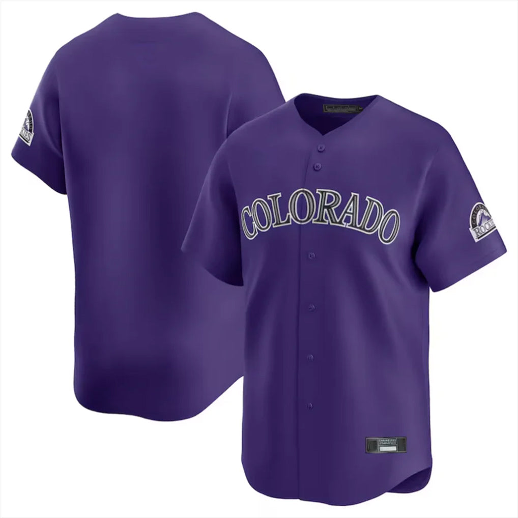 Punc C.Rockies Purple Limited Home Blank Player Stitched Jerseys