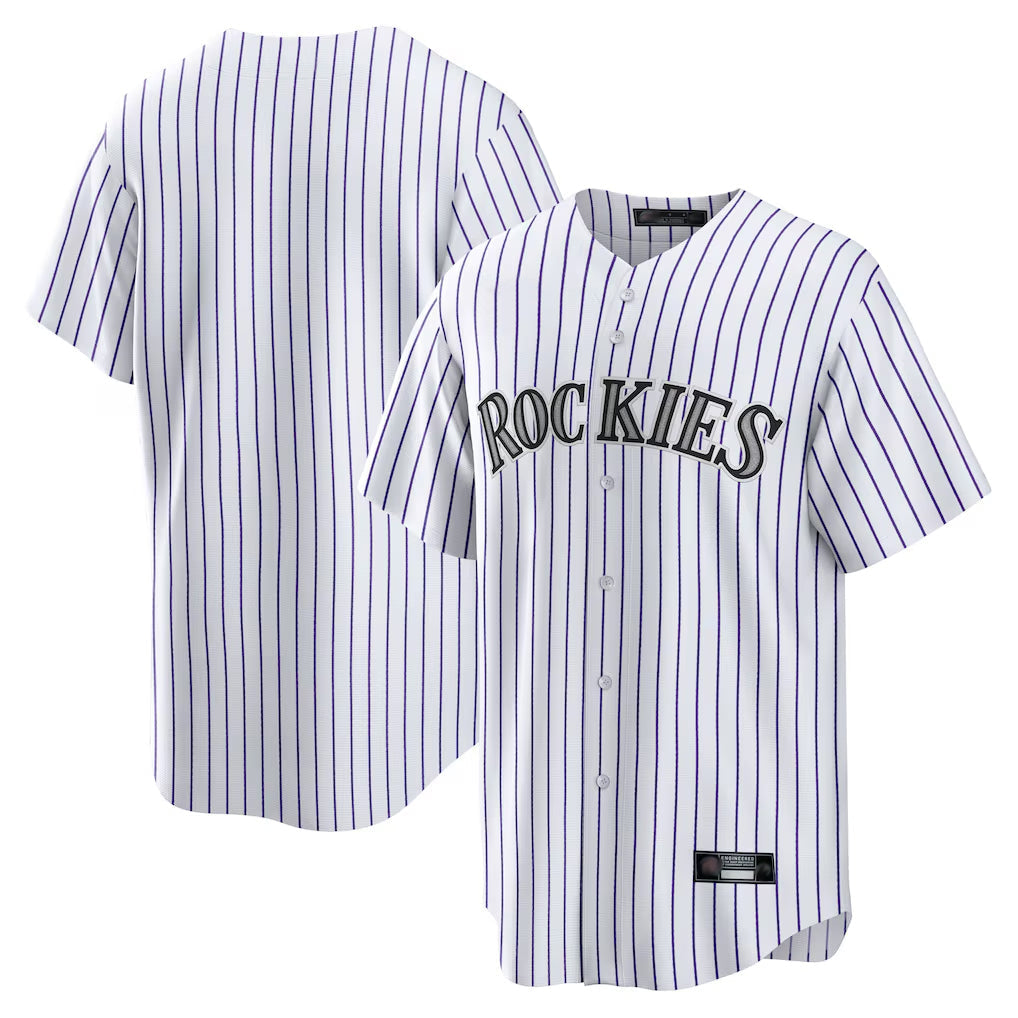 Punc C.Rockies White Game Home Blank Player Stitched Jerseys