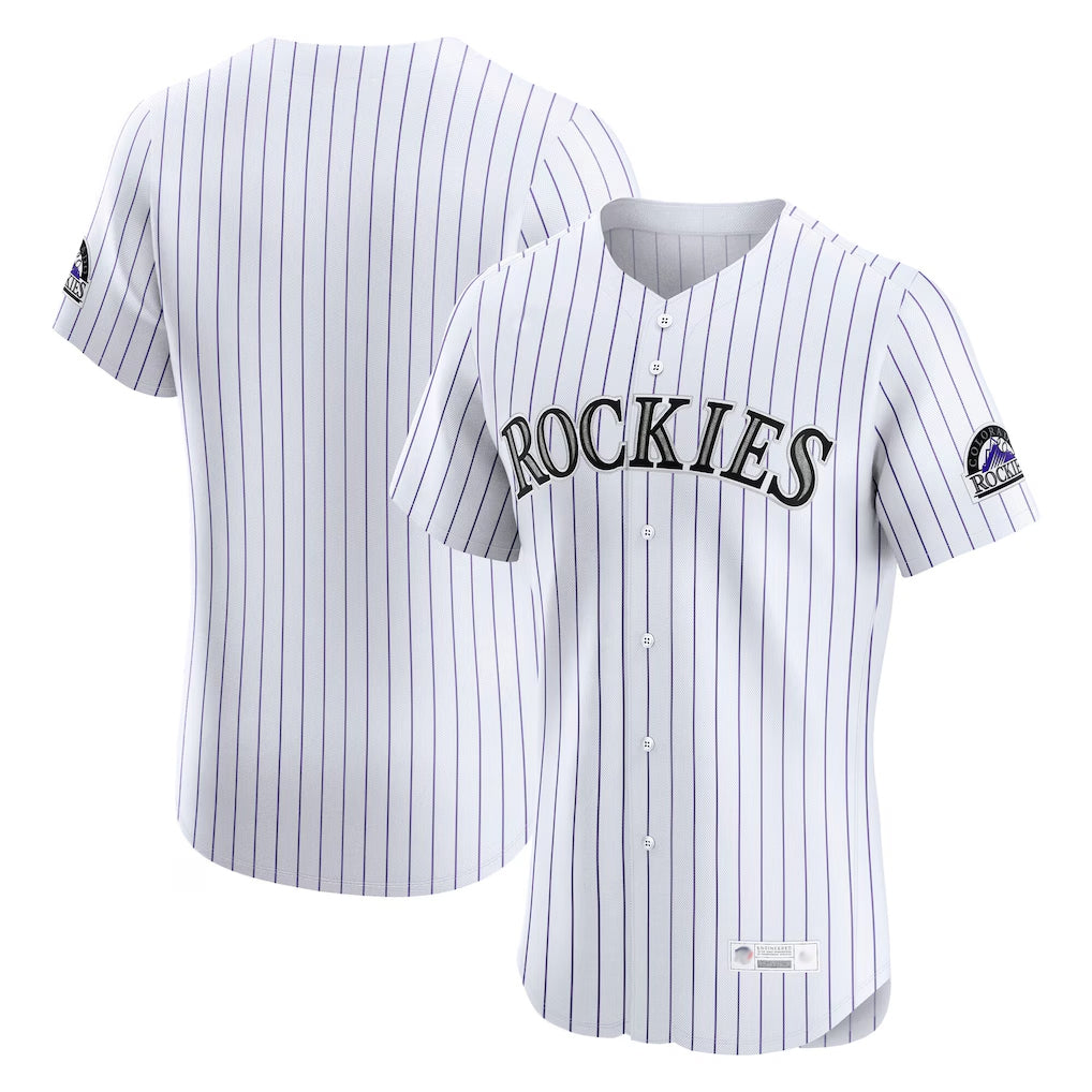 Punc C.Rockies White Limited Home Blank Player Stitched Jerseys