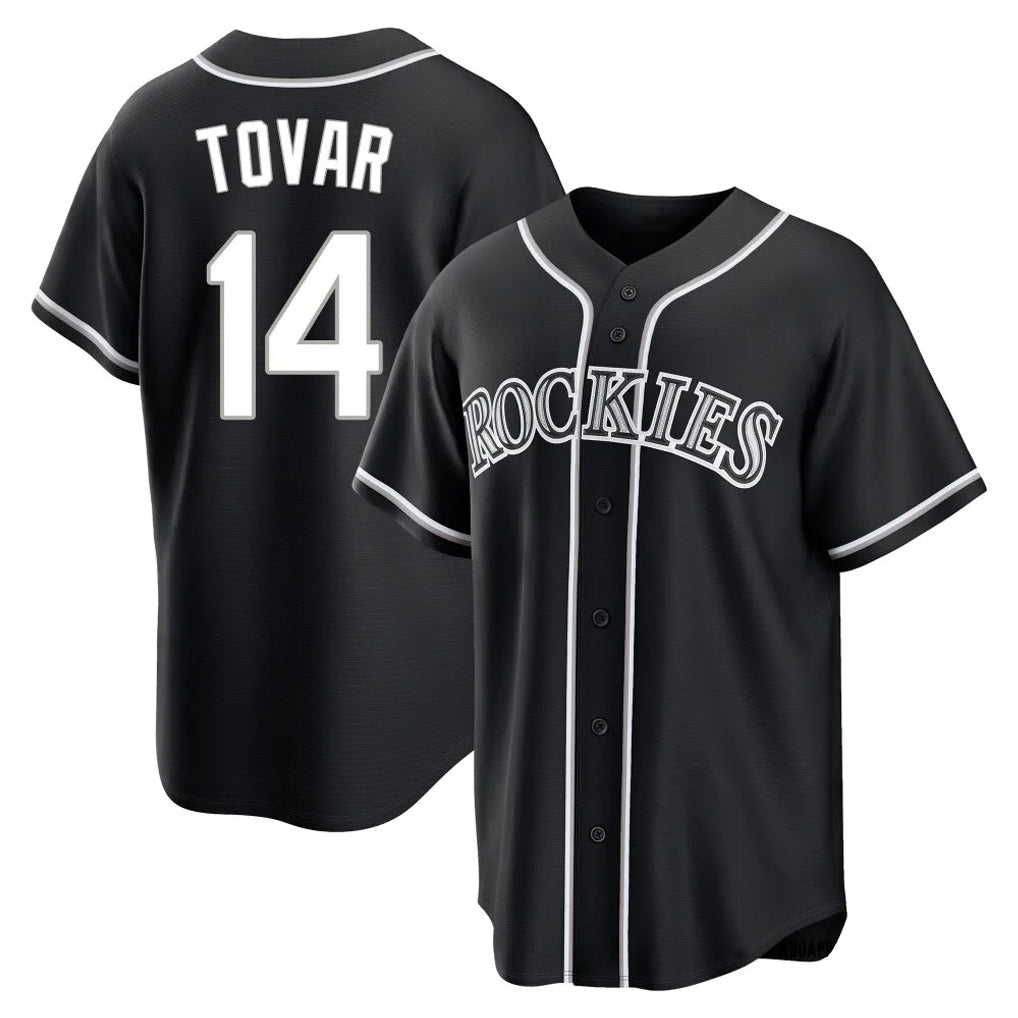 Punc C.Rockies #14 Ezequiel Tovar Player Black Fashion Out Home Game Stitched Jerseys