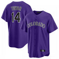 Punc C.Rockies #14 Ezequiel Tovar Player Purple Game Home Stitched Jerseys